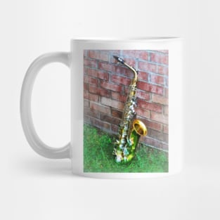 Music - Saxophone Against Brick Mug